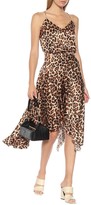 Thumbnail for your product : Caroline Constas Leopard-print silk-satin midi skirt