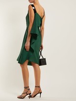 Roland Mouret - Cedrela Silk Blend-jacquard Asymmetric Midi Dress - Green