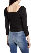 Thumbnail for your product : One Clothing Square Neck Smock Back Crop Tee