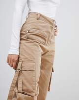 Thumbnail for your product : Missguided x Fanny Lyckman cargo zip utility pant in camel