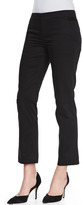 Thumbnail for your product : Vince Cropped Flare-Cuff Twill Trousers, Black