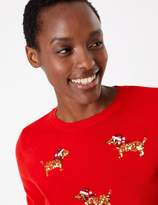 Thumbnail for your product : M&S CollectionMarks and Spencer Embellished Dog Christmas Jumper