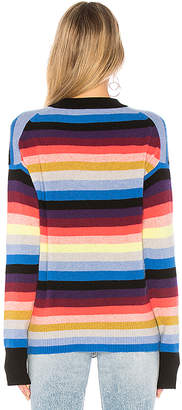 White + Warren Multicolor Stripe Sweater