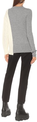 Sacai Ribbed and cable-knit wool sweater