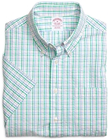 Thumbnail for your product : Brooks Brothers Regular Fit Triple Tattersall Short-Sleeve Sport Shirt