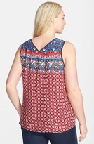 Thumbnail for your product : Lucky Brand 'Ribbon Meadow' Tank (Plus Size)