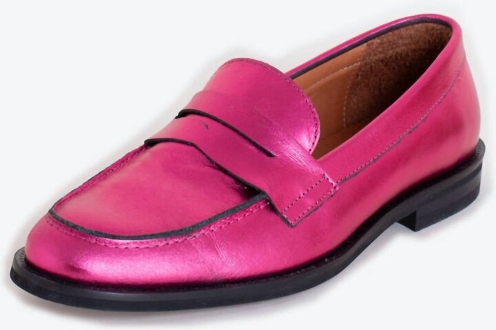 Vilagallo Women's Metallic Leather Loafers In Pink