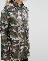 Thumbnail for your product : ASOS Petite PETITE Pac a Trench in Camo Print