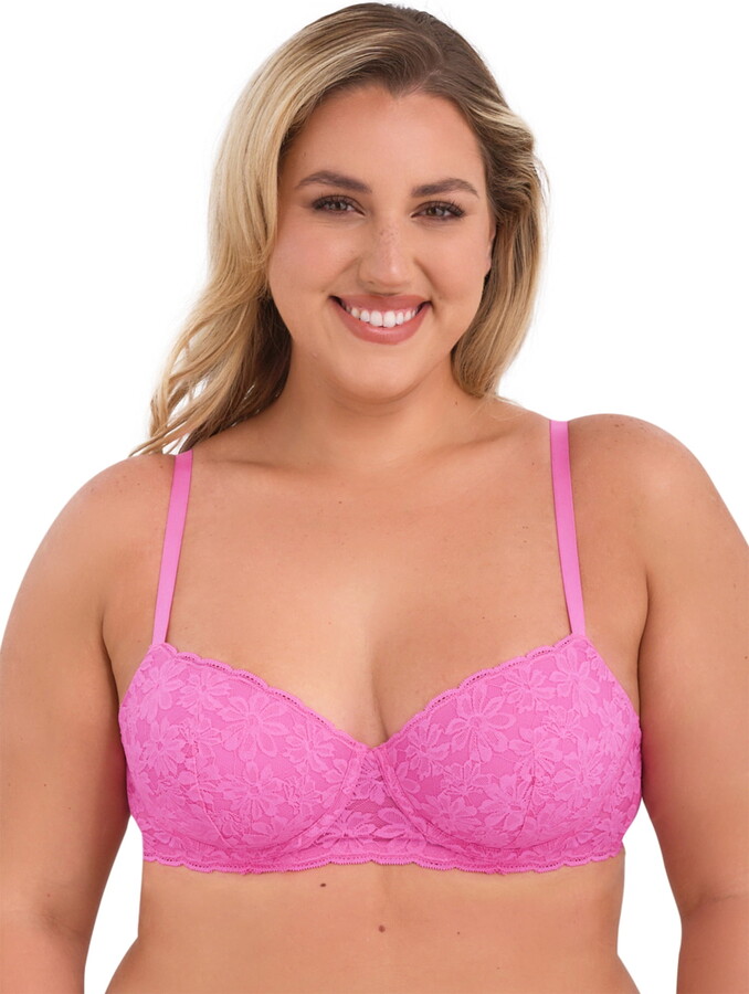 No Boundaries Women’s and Women’s Plus All-Over Lace Balconette Bra with Sugarcup™, Sizes 34B-40DD