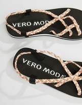 Thumbnail for your product : Vero Moda Multi Strap Flat Sandal