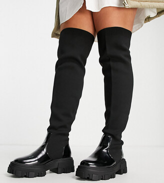Over The Knee Flat Boots | Shop the world's largest collection of fashion |  ShopStyle UK