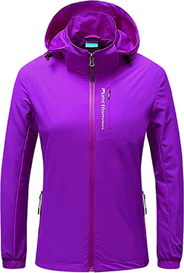 Fulidngzg Women's Windbreaker Summer Warm with Hood Softshell Jacket