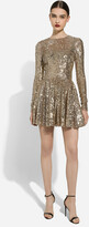 Thumbnail for your product : Dolce & Gabbana Short sequined dress with circle skirt