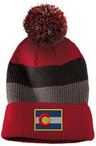 Thumbnail for your product : Colorado Flag State Embroidery Design Vintage Striped Beanie Removable Pom Pom