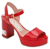 Thumbnail for your product : Moschino 90mm Logo Patent Leather Sandals