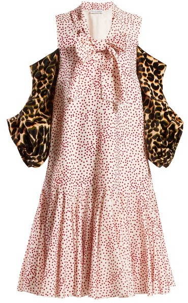 leopard print and polka dot dress
