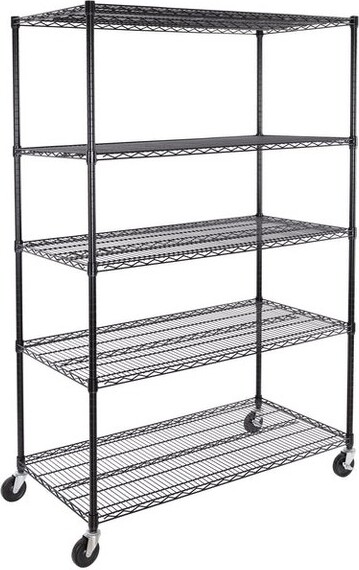 Seville Classics UltraDurable 5-Tier 48" x 24" Steel Wire Shelving,Plated Steel