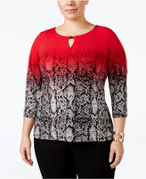 Thumbnail for your product : Calvin Klein Size Snakeskin-Print Hardware Top