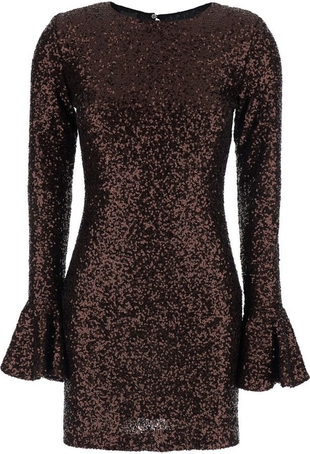 PLAIN Sequin Flared-Cuff Dress