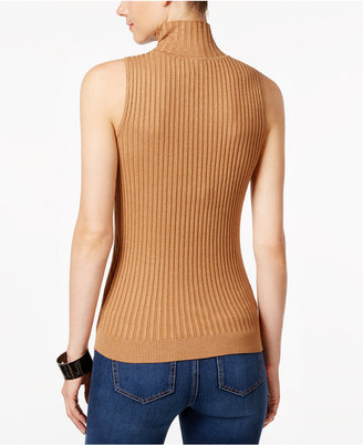 INC International Concepts Petite Ribbed Mock-Neck Sweater, Only at Macy's