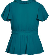 Thumbnail for your product : City Chic Wrap Frills Top - jade