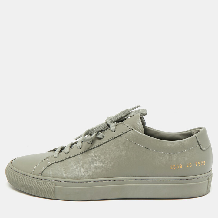Common Projects Achilles Size 40 Grey Leather Low Top Sneakers