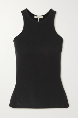 rag & bone - The Essential Ribbed Stretch-organic Pima Cotton Jersey Tank - Black