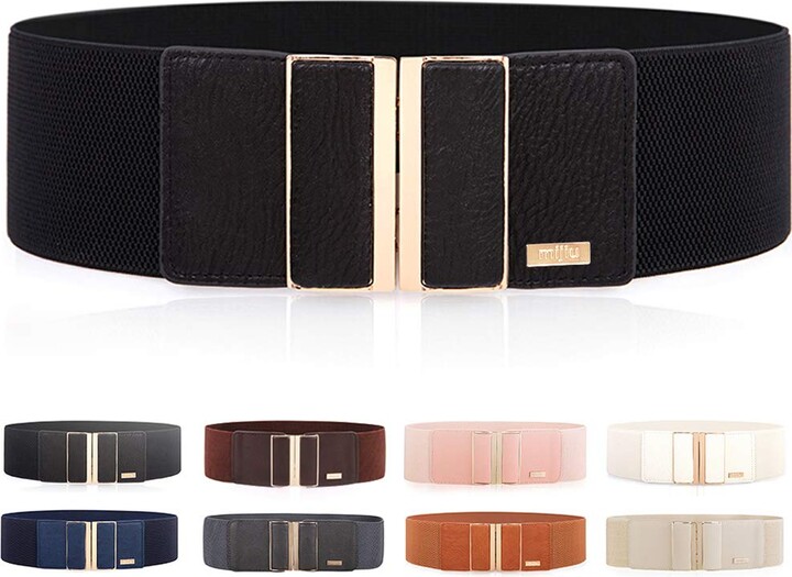 MIJIU Women's Stretch Elasticated Belts Elasticated Belts Wide Belts Dress Belts Thin Belts For