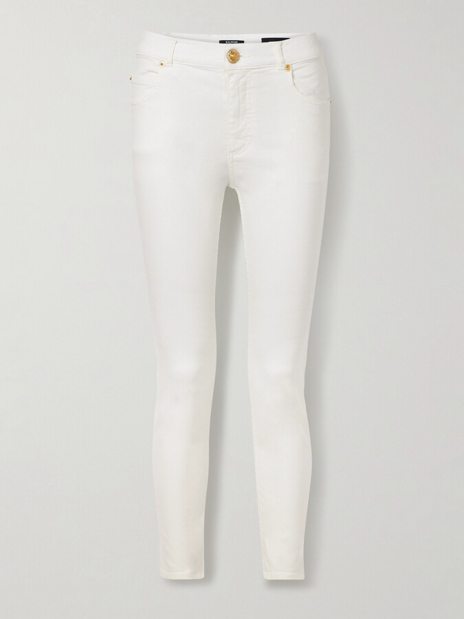 Balmain High-rise Skinny Jeans - Off-white