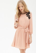 Thumbnail for your product : Forever 21 Crochet-Embroidered Chiffon Dress