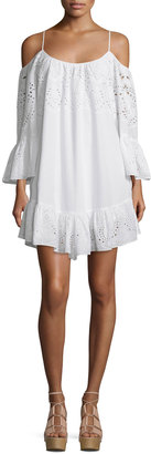 BCBGMAXAZRIA Off-The-Shoulder Eyelet Dress, White