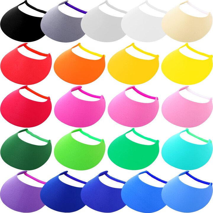 Sureio 22 Pcs Adjustable Sun Visors for Women Golf Tennis Sun Visor Hat