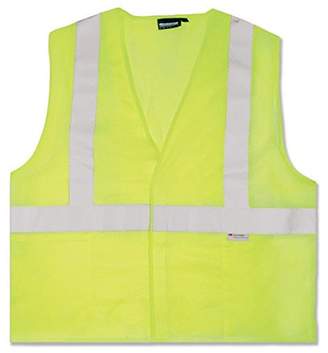 ERB 14512 S15 ANSI Class 2 Mesh Safety Vest with Pockets, Lime, X-Large, 100 percent polyester mesh By