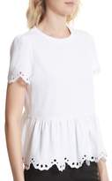 Thumbnail for your product : Kate Spade Cutwork Peplum Tee