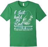 Thumbnail for your product : Fishing T-shirt , I just hold my Rod wiggle my worm and bam