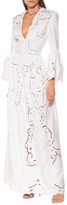 Thumbnail for your product : Costarellos Rusie lace-trimmed silk-blend gown