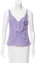 Thumbnail for your product : Nina Ricci Silk Ruffle-Accented Top w/ Tags