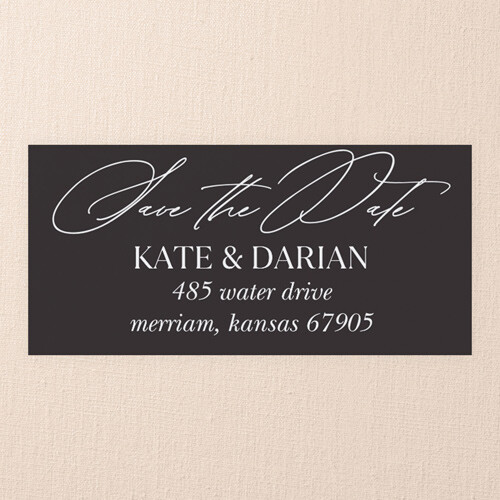 Wedding Address Labels: Almost Time Wedding, Set of 24, Black, Matte