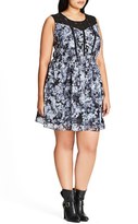 Thumbnail for your product : City Chic Plus Size Women's First Love Lace Trim Chiffon Tunic