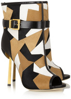 Thumbnail for your product : Sergio Rossi Medea patchwork calf hair ankle boots
