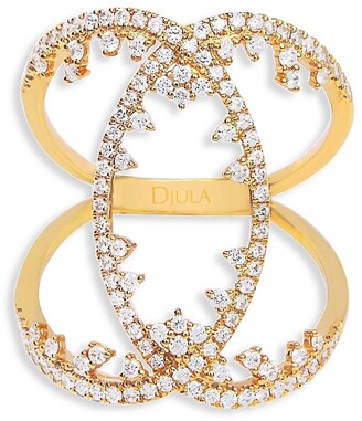 Djula Fairytale 18K Yellow Gold & Diamond Cage Ring - ShopStyle