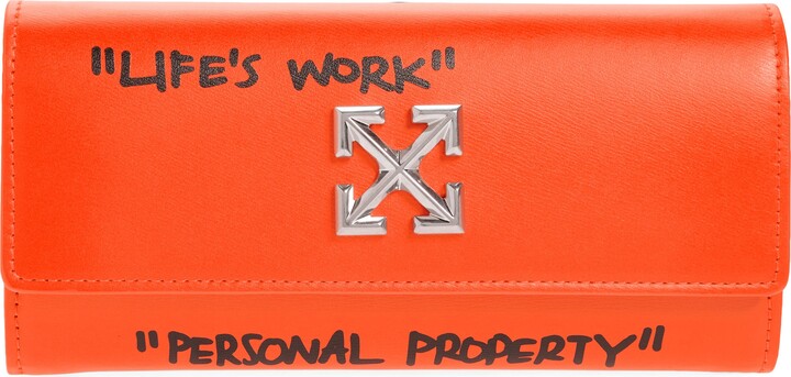 Off-White Jitney Quote Leather Wallet on a Chain - ShopStyle