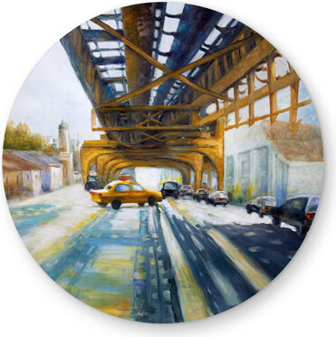 Begin Edition International Inc. Cars Under the Bridge - Contemporary Outdoor Round Rug | Home Decor