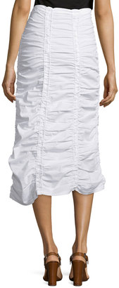 XCVI Ruched Drawstring Skirt, White