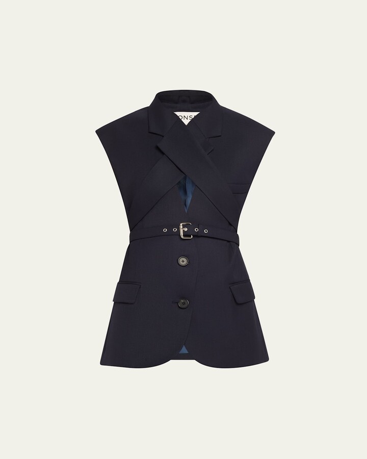 Monse Belted Crisscross Jacket Vest
