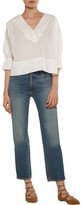Thumbnail for your product : IRO Flore Gathered Cotton-Blend Top