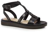 Hush Puppies - Black Leather 'Briard' Ankle Strap Sandals