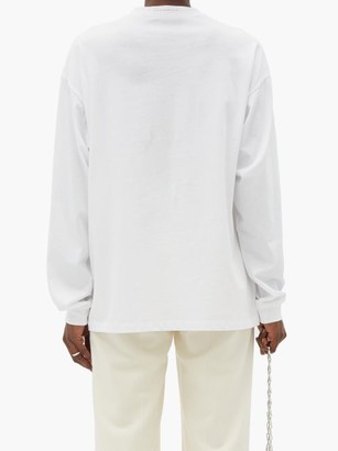 Christopher Kane Naturotica-print Long-sleeved Cotton T-shirt - White