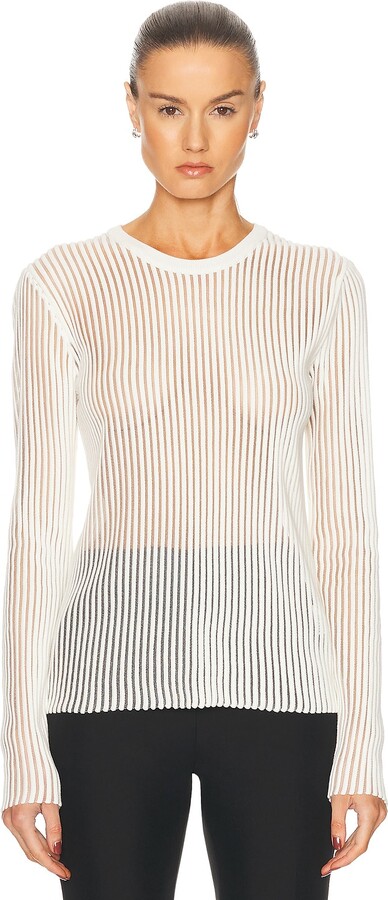 Helmut Lang Sheer Top in White