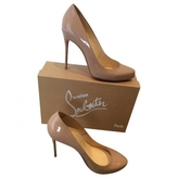 Thumbnail for your product : Christian Louboutin Beige Patent leather Heels